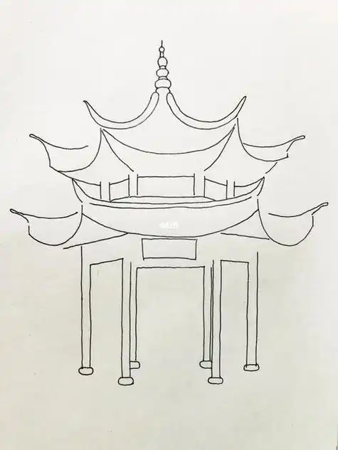 凉亭简笔画简单彩色卡通公园凉亭简笔画步骤如下古代建筑图片简笔画去