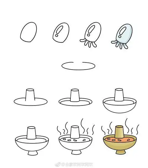 火锅简笔画图片 儿童火锅简笔画图片