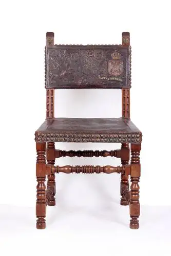 法国路易十四风格皮椅一对