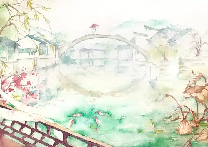 古风水彩插画高清原图下载,古风水彩插画,高清图片,壁纸,绘画艺术