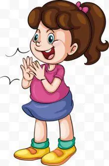可爱欢呼小女孩人物鼓掌