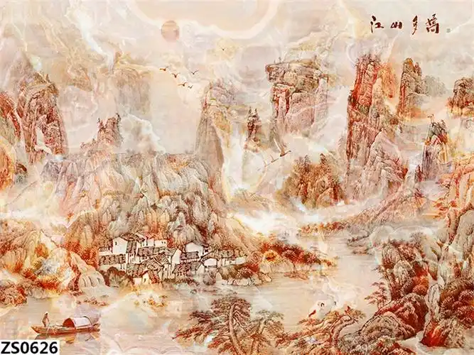 知色个性墙纸壁画背景墙电视墙隔墙墙纸壁画饰品大理石风格壁画zs0624