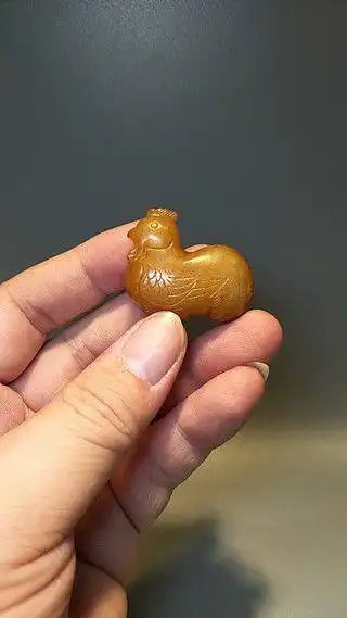 和田玉通孔玉鸡