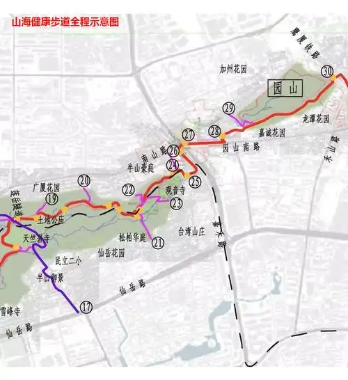 山海健康步道全程示意图