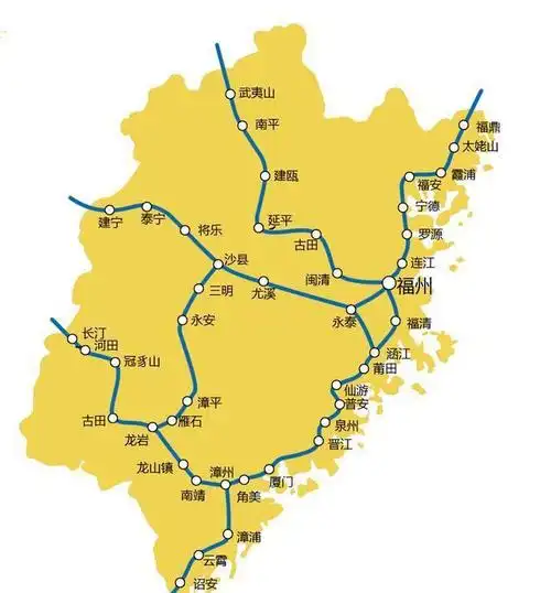 福建境内目前通有杭福深客专,京福高铁,赣瑞龙铁路(动车线),龙厦铁路