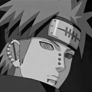 佩恩头像黑白霸气火影忍者佩恩黑白图片