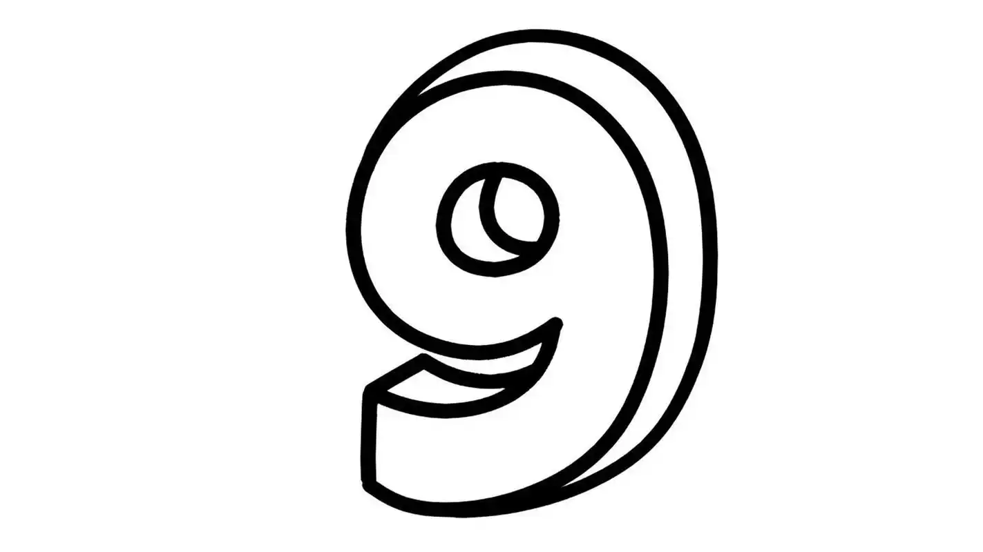 【简笔画素材分享28】9个立体数字 分享9款 立体数字 高清线稿素材