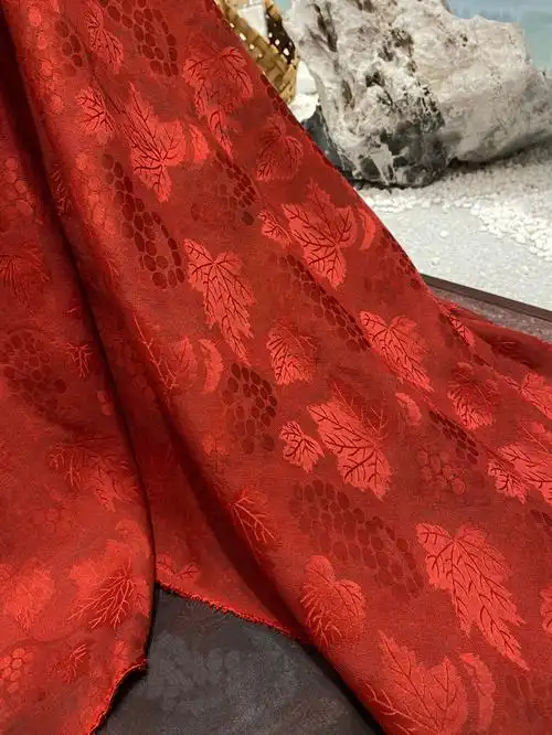 高端真丝香云纱提花旗袍面料