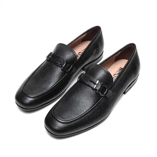 salvatoreferragamo菲拉格慕男款tucker系列黑色皮革皮鞋0718345