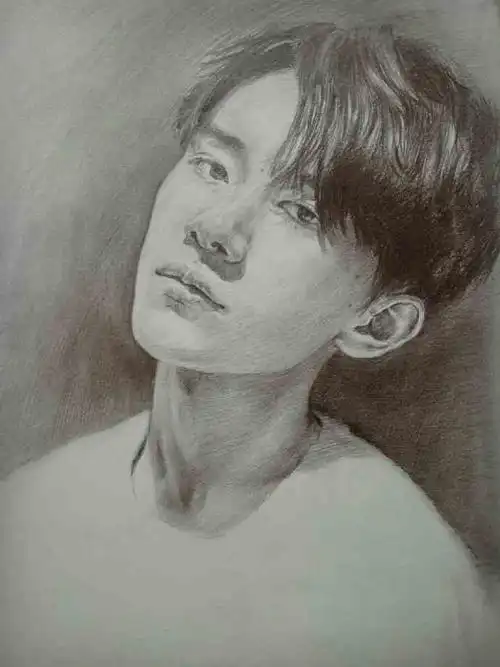 易烊千玺素描手绘高清图,易烊千玺彩铅图集欣赏 - 元艺考