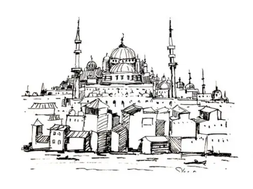 钢笔画系列欧式建筑速写作品