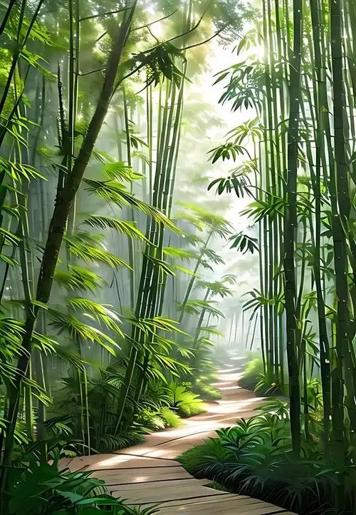 一大片茂盛的竹林,是大自然赐予我们的礼物.