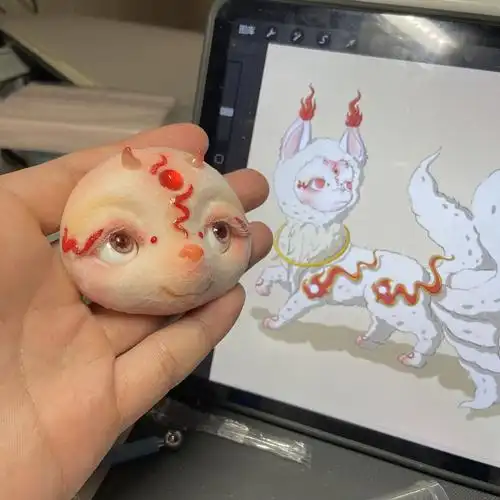 软陶幻想生物制作过程山海经九尾