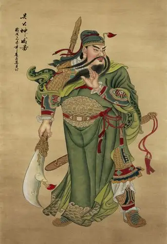 44-470国画字画人物 关公神威 关二爷客厅装饰高仿真画芯批发