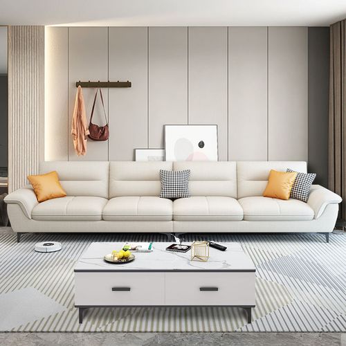 简约现代布艺沙发小户型直排小三人四人位北欧轻奢科技布沙发客厅