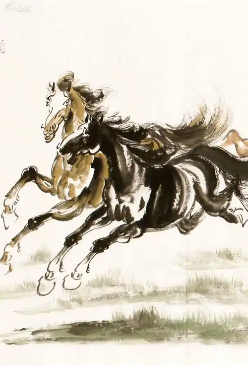 包真迹!大海国画四尺《八骏图》 一流精品物美价廉!◆◆◆01254