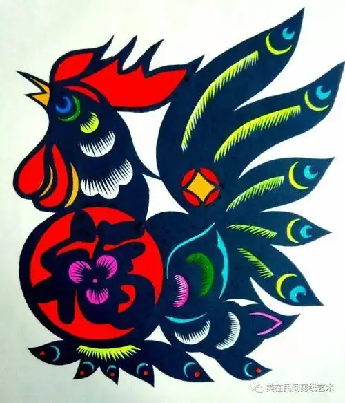 拼色剪纸套色剪纸套色剪纸》就是在刻完的单色剪纸的背面分部位衬贴不