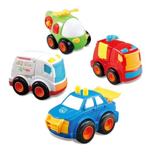 宝宝玩具车 男孩回力惯性巴士工程车飞机儿童小汽车3-6岁玩具套装