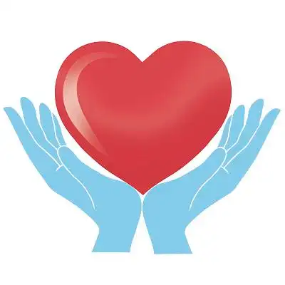 志愿者双人手捧爱心效果png素材
