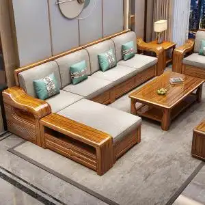 乌金木沙发实木客厅家具套装组合全实木冬夏两用木质新中式沙发