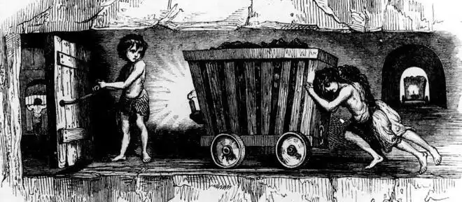 (矿井里的童工)工业革命不仅带来了更多的商品,同时也带来了更多底层