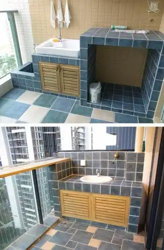 砖砌洗衣台图片