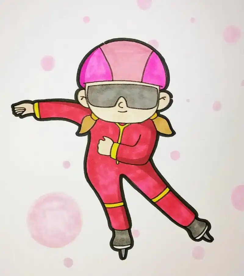 很燃!加油!#冬奥会 #简笔画 #短道速滑 # - 抖音