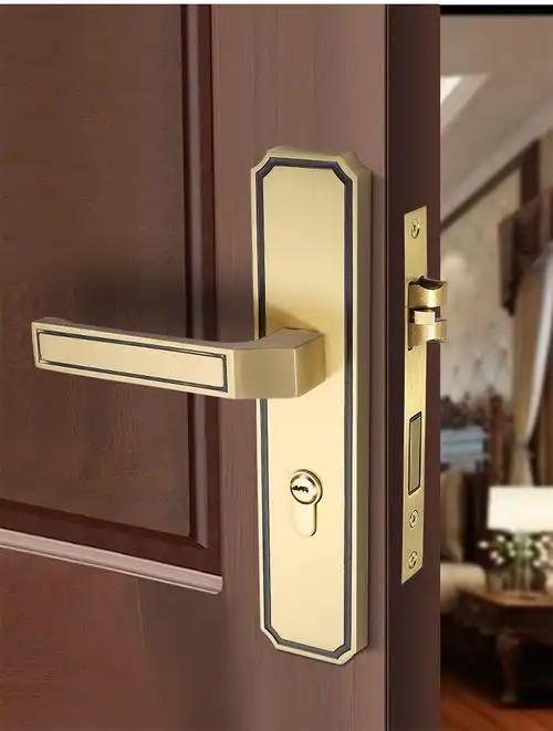 纯铜门锁室内卧室家用房门锁磁吸黄铜轻奢通用型木门锁 敬平【价格