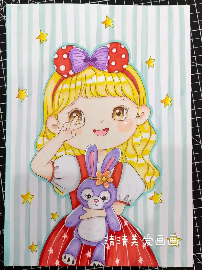 谁会拒绝一只可爱的星黛露呢!#画画 #马克笔手绘 #少儿美术 - 抖音