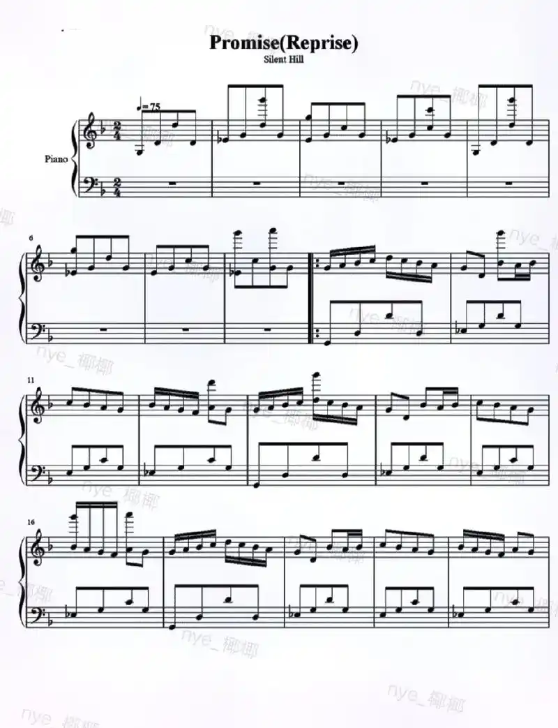 《寂静岭2》promise(reprise)#钢琴曲 #乐谱 - 抖音