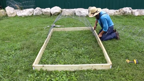 美国男子用铁丝网制作简易鸡笼,简单好学,值得推荐