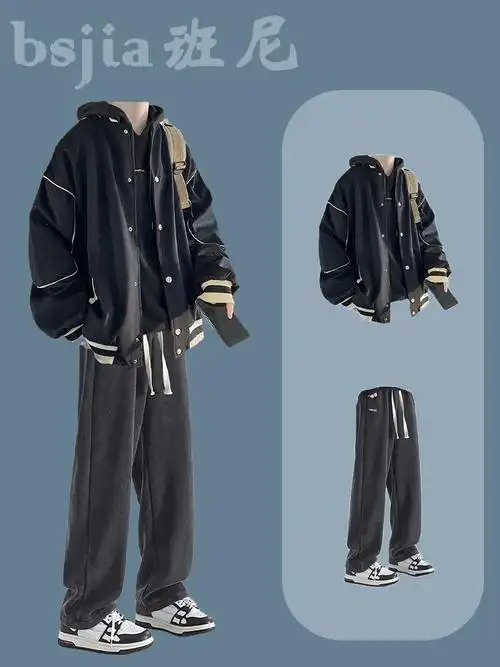 男韩系潮流帅气休闲简约外套搭配牛仔裤新款早春男生穿搭套装春季