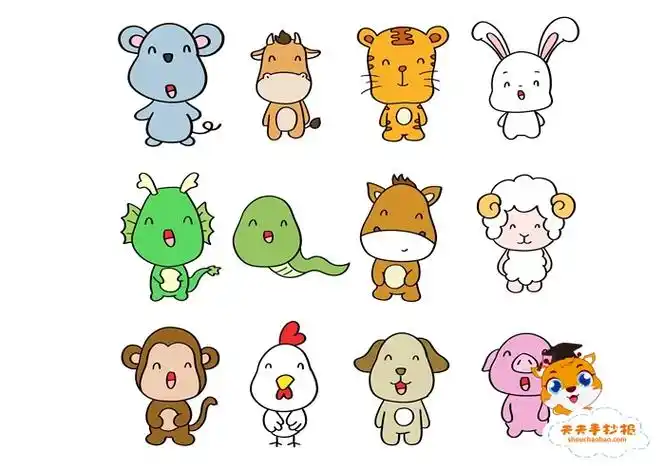 十二生肖简笔画可爱 十二生肖简笔画可爱版