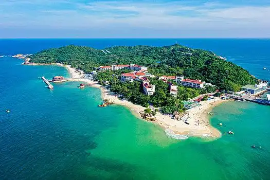 航拍海南三亚蜈支洲岛旅游区