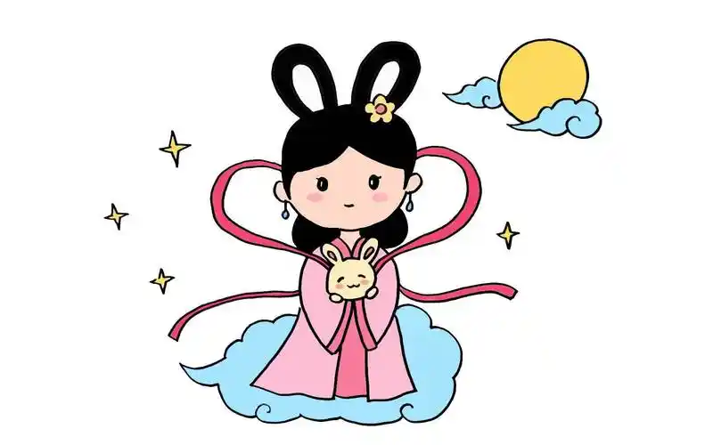 嫦娥简笔画 嫦娥简笔画可爱卡通版