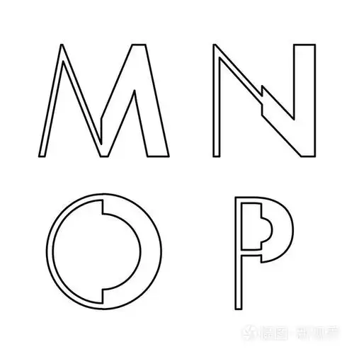 按字母顺序排列的字体m n o和p