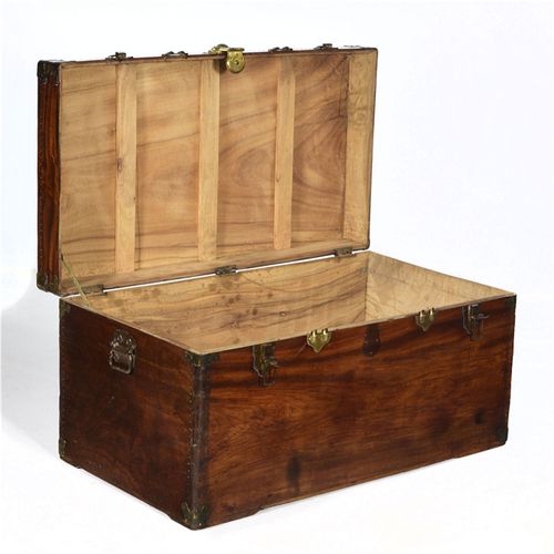 老式樟木独块板樟木箱嫁妆陪嫁箱子简约实木衣箱