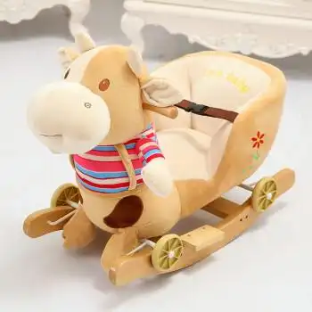 儿童实木小木马摇摇马女孩两用摇摇车婴儿玩具宝宝一周岁生日礼物