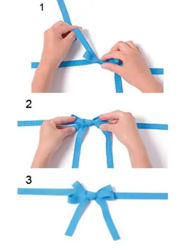 双蝴蝶结给人以华贵的感觉. 1.首先,打一个结.