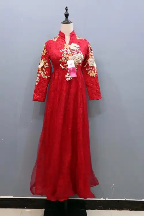 xl孕妇敬酒服新娘夏季薄款遮手臂酒红色中式秀禾服结婚答谢宴礼服