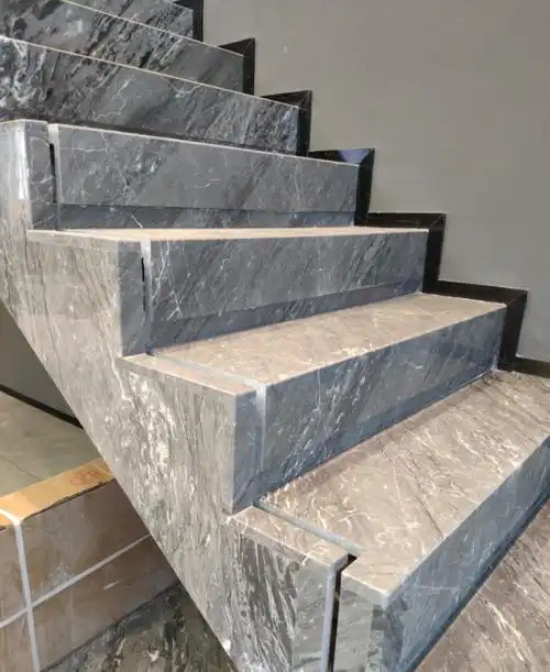 大理石楼梯璃栏玻杆从基础到完成的过程 - 石材云仓