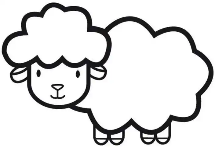 温顺的小绵羊简笔画图片_小绵羊儿童绘画作品图集 绵羊简笔画