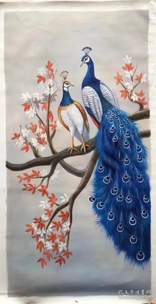 陈顺强精品油画孔雀尺寸约120x60厘米
