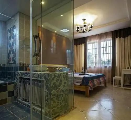 卧室卫生间洗手台隔断装修效果图