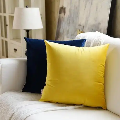 北欧鹅绒素色沙靠垫抱枕套不含芯客厅卧室床头枕头大靠枕腰枕