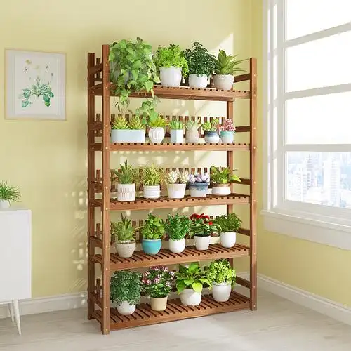 阳台花架子靠墙大盆绿萝花架置物架防腐木窗窗台花架