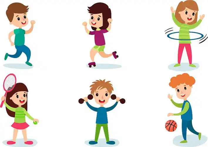 卡通男孩玩风筝