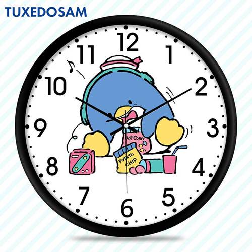 tuxedosam山姆企鹅可爱卡通钟表客厅挂钟创意北欧静音个性卧室