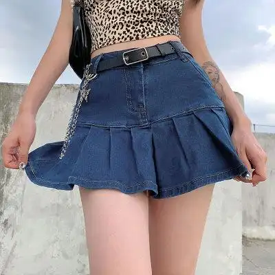 牛仔半身裙超短图片