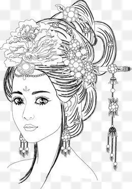 黑白简笔画人物谁不见了简笔画美女简笔画头像图片大全古装美人素描简